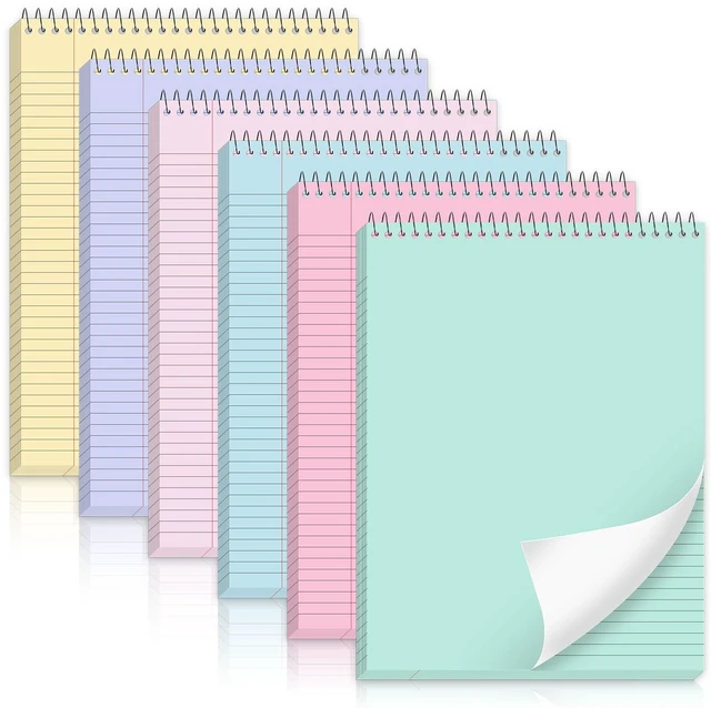 Main image of 6Pcs Pastel Top Spiral Notebooks 8.5x11 College Ruled Steno Pads 8.5x11 Aesthetic Legal Pad, 6 Pack 50-Sheet Colored Paper, Top Bound Steno Pad for Writing School Office Supplies Note Taking