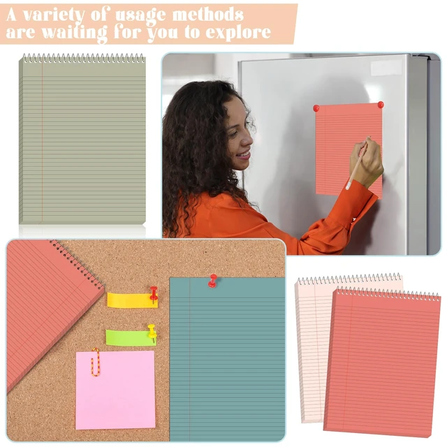 Alt view image 7 of 7 - 6Pcs Morandi Top Spiral Notebooks 8.5x11 College Ruled Steno Pads 8.5x11 Aesthetic Legal Pad, 6 Pack 54-Sheet Colored Paper, Top Bound Steno Pad for Writing School Office Supplies Note Taking