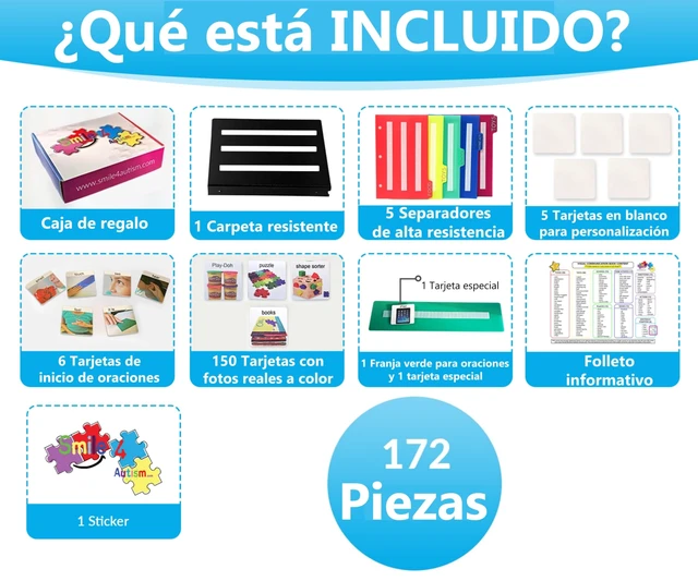 Alt view image 3 of 7 - Visual Communication Book,162 ASD Photo Picture Cards: Autism Language Vocabulary, Speech Articulation Therapy, ADHD & Aprexia Learning (Spanish Laminate Real Photo Book, Small)