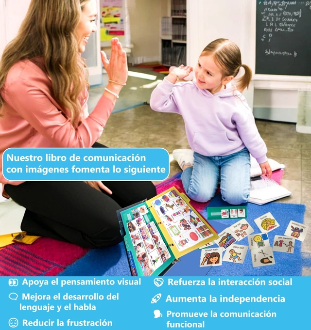 Alt view image 4 of 7 - Visual Communication Book,162 ASD Photo Picture Cards: Autism Language Vocabulary, Speech Articulation Therapy, ADHD & Aprexia Learning (Spanish Laminate Real Photo Book, Small)
