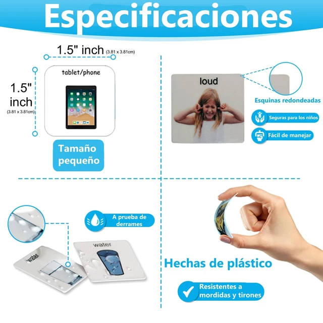 Alt view image 7 of 7 - Visual Communication Book,162 ASD Photo Picture Cards: Autism Language Vocabulary, Speech Articulation Therapy, ADHD & Aprexia Learning (Spanish Laminate Real Photo Book, Small)
