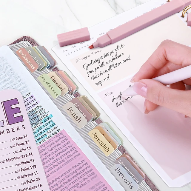 Alt view image 7 of 7 - 40 Bible Study Kit, Journaling Supplies for Women with Case, Pink Bible Study Supplies with Bible Tabs Pencil Case and More, Helps Highlight Verses, Notes and Prayers with Writing Pens