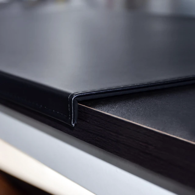 Alt view image 6 of 7 - 35.4"x 18.9" Soft PU Leather Surface Office Desk Mouse Mat Anti-Push Pad with Full Grip Fixation Lip Table Blotter Edge-Locked Protector