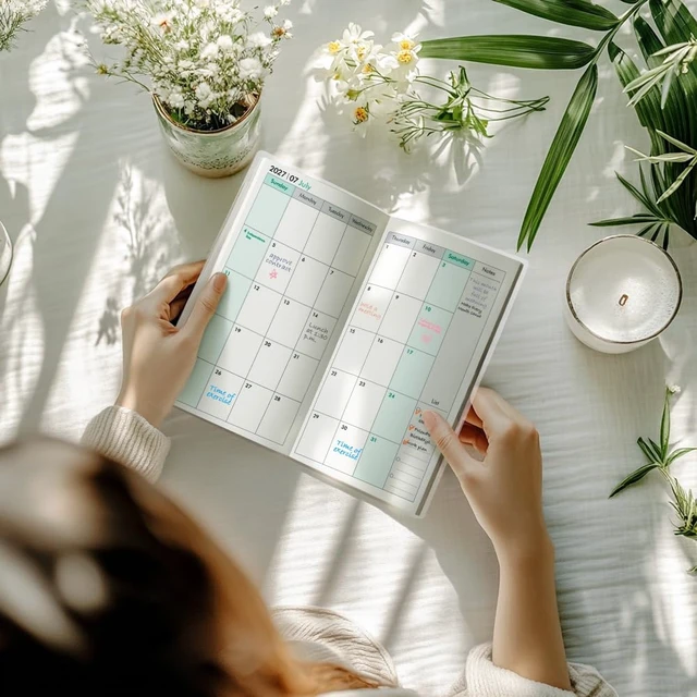 Alt view image 4 of 7 - Pocket Calendar 2027-2028 for Purse,Small Pocket Planner 2027-2028 for Purse 3.5×6.5In,24 Month Organizer from Jan 2027- December 2028 Mini Planner with Pvc Cover for Organizing & Planning