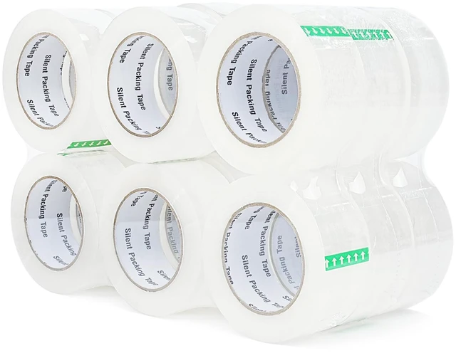 Main image of 18-Pack No Noise Silent Packing Tape 2.4mil x 1.88" x110Yards,Industrial Heavy Duty Noiseless Packaging Tape for Quiet Packing Shipping Moving and Storage