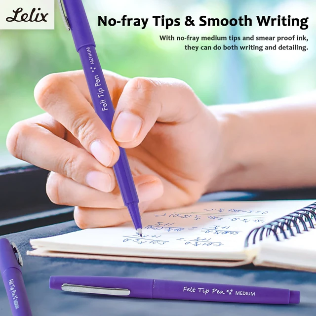 Alt view image 4 of 7 - Felt Tip Pens, 40 Purple Pens, 0.7mm Medium Point, Felt Tip Markers Pens for Journaling, Writing, Note Taking, Planner, Perfect for Art Office and School Supplies