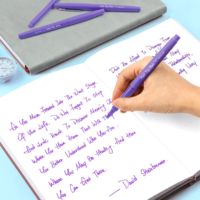 Alt view image 5 of 7 - Felt Tip Pens, 40 Purple Pens, 0.7mm Medium Point, Felt Tip Markers Pens for Journaling, Writing, Note Taking, Planner, Perfect for Art Office and School Supplies