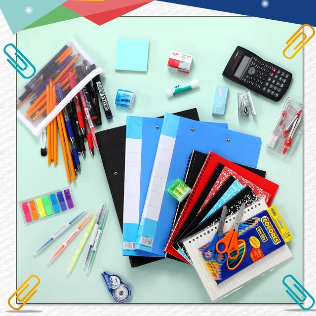 Alt view image 5 of 7 - 81 Pcs School Supplies Kit Back to School Supply Bundle, Blue Essentials for High School College Middle Student, First Day of School Must Haves, with Backpack Stapler Calculator Notebooks