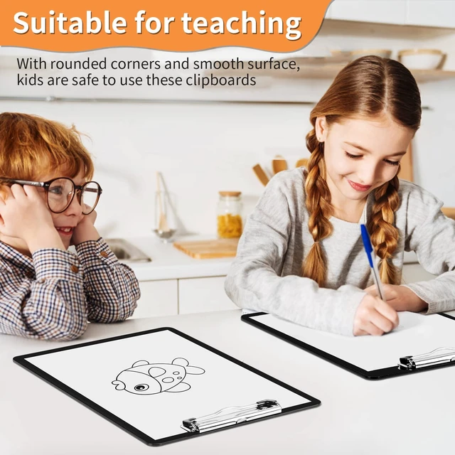 Alt view image 6 of 7 - 26 Pack Black Clipboards, Low Profile Clip, 12.5 x 9 Letter Size Plastic Black Clipboards, 12.5 x 9 Inch Clip Boards, Fit 8.5x11 Letter Size Paper, Office, Classroom Supplies, ECO Friendly
