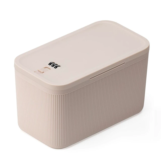 Alt view image 2 of 7 - Upgraded Medicine Lock Box with Combination Lock, 3L Bigger Volume, Deeper Interior Height, Lockable Storage Box for Medication, Vitamins, First Aid, Phones, Snacks for Home Fridge Dorm Office