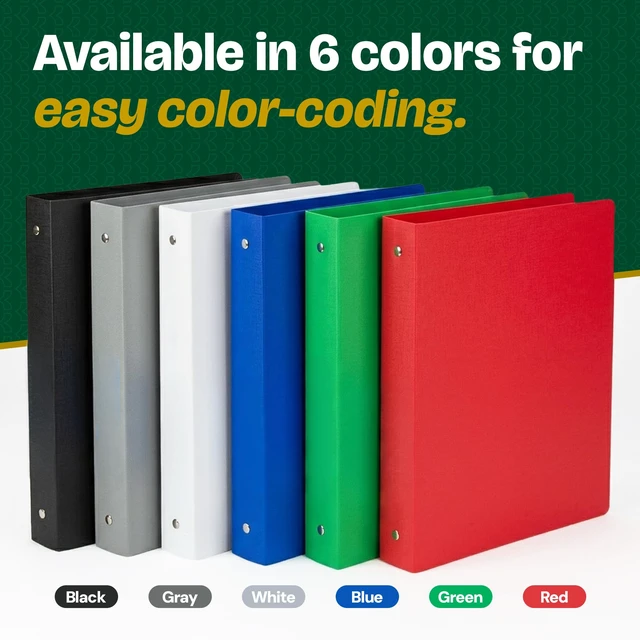 Alt view image 5 of 7 - 1" Matte Color Poly 3-Ring Binder w/ Pocket for School, Home, or Office (Case of 48) (3132-48)