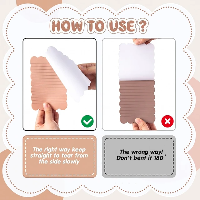 Alt view image 3 of 6 - 8 Pack Scalloped Sticky Notes Lined 4" X 6" Brown Memo Pads Aesthetic Cute Wavy Edges, Self-stick for School Office Desk, 240 Sheets Bulk, Pretty Design for Reminders Planning
