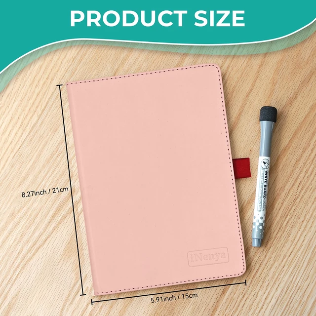 Alt view image 2 of 7 - A5 Pocket White Board - Double-Sided Dry Erase Board 8.5x6 inch - Ultra-Thin Portable Whiteboard with Markers & Erase Anti-Ghosting Surface for Office Home School Student (Pink)