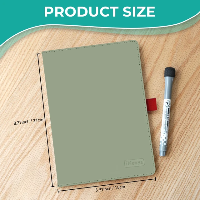 Alt view image 2 of 7 - A5 Pocket White Board - Double-Sided Dry Erase Board 8.5x6 inch - Ultra-Thin Portable Whiteboard with Markers & Erase Anti-Ghosting Surface for Office Home School Student (Green)