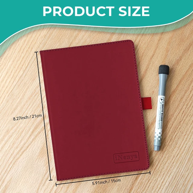 Alt view image 2 of 7 - A5 Pocket White Board - Double-Sided Dry Erase Board 8.5x6 inch - Ultra-Thin Portable Whiteboard with Markers & Erase Anti-Ghosting Surface for Office Home School Student (Red)