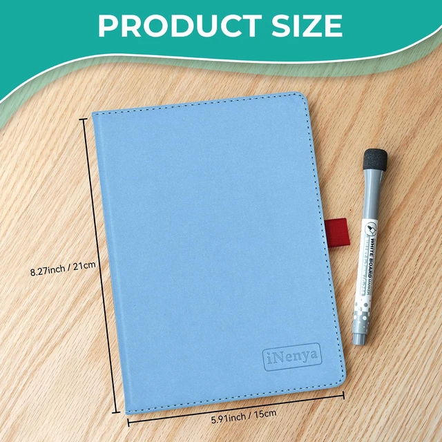 Alt view image 2 of 7 - A5 Pocket White Board - Double-Sided Dry Erase Board 8.5x6 inch - Ultra-Thin Portable Whiteboard with Markers & Erase Anti-Ghosting Surface for Office Home School Student (Blue)