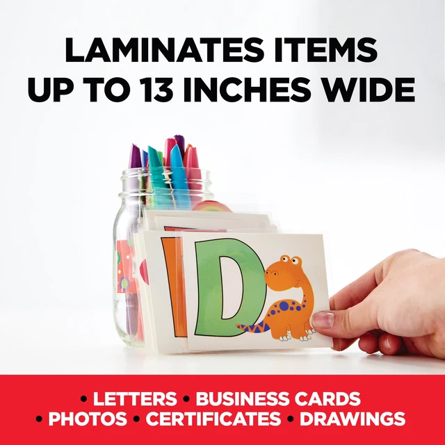 Alt view image 4 of 7 - Thermal Laminator with 20 Letter Size Pouches, Ideal for Teachers, Small Offices, or Home (TL1302XVP)