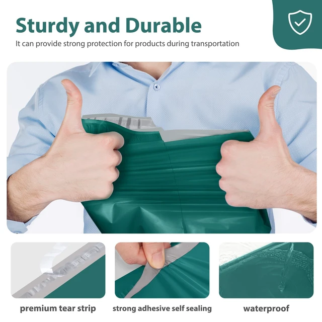 Alt view image 4 of 7 - Poly Mailers 12x15.5" 50 Pcs,Sturdy Shipping Bags for Clothing,Green Self Adhesive Mailing Shipping Envelopes,Waterproof Mailers Poly Bags,Colorful Packaging Bags for Business,Boutique&Online
