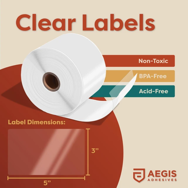Alt view image 2 of 7 - 3" X 5" Clear Label Covers, 500 Count, NOT Printer Compatible Transparent Protective Stickers on 1 Roll - Protects UPC Barcodes, Addresses, Shipping Information