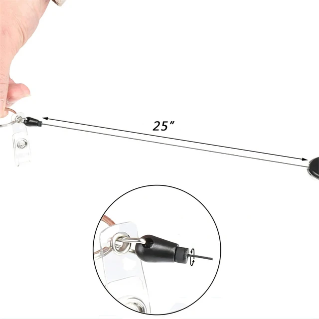 Alt view image 7 of 7 - 2 Pack Retractable ID Badge Holder with Bling Neck Strap Lanyard, Bling Badge Reel with Clear Card Holder for Office Worker Teacher Doctor (Black&Silver)