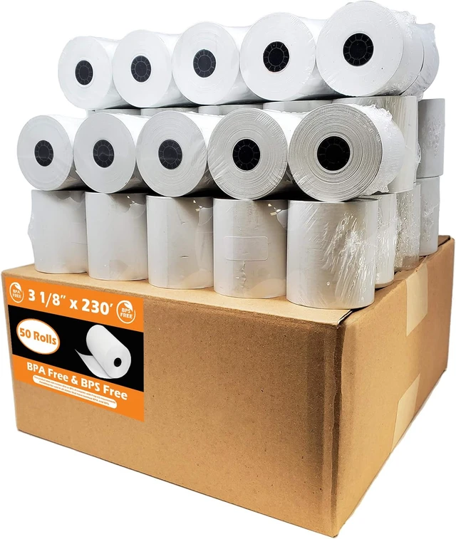 Alt view image 2 of 3 - BPS Free & BPA Free Thermal Paper (10 Rolls) 3 1/8 x 230 Receipt Rolls fits all Clover POS Cash Register Printers, Star Micronics SCP700 TSP100 TSP300 TSP400 from