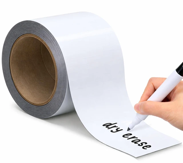 Main image of Magnetic Strip, Magnetic Tape, 3 in x 50 Ft, Blank Strips for White Board Magnet Tape, Magnet Roll, Dry Erase Label, Write On Labels, Whiteboard Sheet, Dry Erase Sheet, Writable, Wipe Off