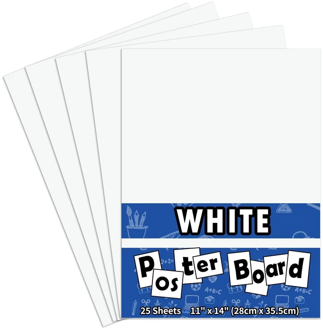 Main image of 25 Packs Poster Boards11x14White Poster Paper,Poster Board Bulk,Posteboard,School Supplies