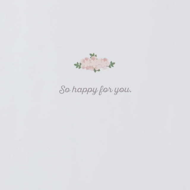 Alt view image 3 of 7 - Signature Wedding Card (Here Comes the Bride) Embellished dress and bouquet design, coordinating envelope, high quality paper, 5.0 x 7.2 in