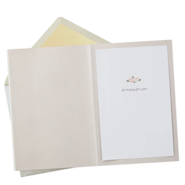 Alt view image 2 of 7 - Signature Wedding Card (Here Comes the Bride) Embellished dress and bouquet design, coordinating envelope, high quality paper, 5.0 x 7.2 in