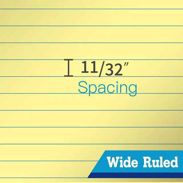Alt view image 4 of 5 - Legal Pad, 8.5 x 11, Wide Ruled, Canary Paper, 48-Pack, 50 Sheets Per Pad, Micro-Perforated Notepad, Made in USA