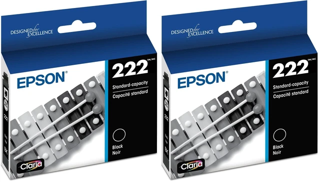 Main image of 222 Claria Ink Standard Capacity Black Cartridge (T222120-S) Works with Workforce WF-2960,Expression XP-5200,(Pack of 2)