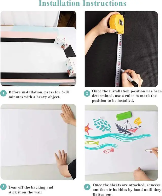 Alt view image 5 of 6 - Magnetic Whiteboard Decal for Wall: Home Office Plans Stay Visible Vertical Dry Erase Board Sticker with No-Ghosting PET Surface - 39" x 24" Peel-and-Stick Sheet for Kitchens & Workspaces