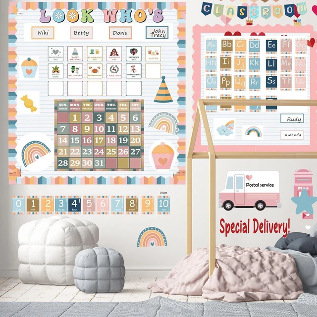 Alt view image 6 of 7 - Lined Bulletin Board Paper Roll,14.8FTx47IN Large Reusable Waterproof Erasable Classroom Wall Background Backdrop,Fade-Resistant Fabric Wrapping Paper Decors Teacher Supplies