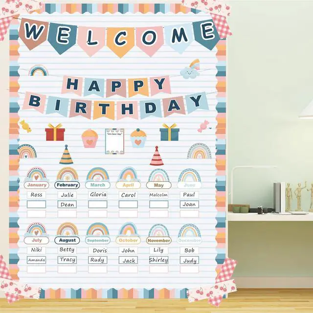 Alt view image 7 of 7 - Lined Bulletin Board Paper Roll,14.8FTx47IN Large Reusable Waterproof Erasable Classroom Wall Background Backdrop,Fade-Resistant Fabric Wrapping Paper Decors Teacher Supplies