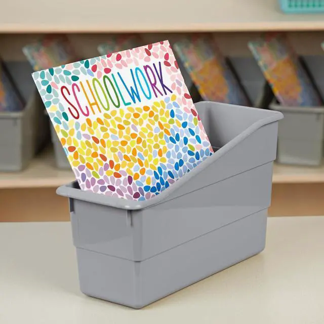 Alt view image 7 of 7 - Durable Book & Binder Holders 12-Pack, Pebble Ideal for Narrow or Vertical Storage Needs, Book, Magazine, File Folder, & Binder Holders, Classroom Organization Made Easy
