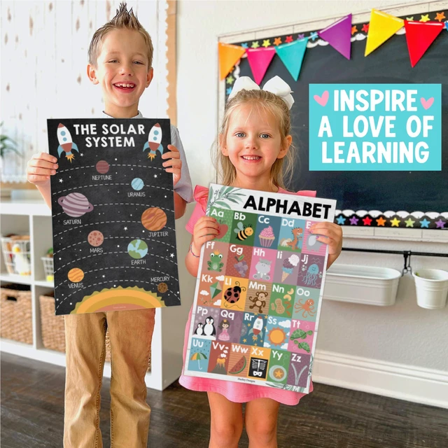 Alt view image 5 of 7 - 16 Laminated Toddler Learning Posters 1-3 for Preschool Classroom Decor Farmhouse Learning Posters for Toddlers 1-3,Homeschool Room Decor for Toddler Wall Activity,Kindergarten Classroom Must Haves