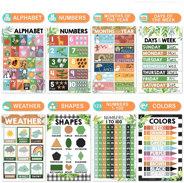 Alt view image 3 of 7 - 16 Laminated Toddler Learning Posters 1-3 for Preschool Classroom Decor Farmhouse Learning Posters for Toddlers 1-3,Homeschool Room Decor for Toddler Wall Activity,Kindergarten Classroom Must Haves