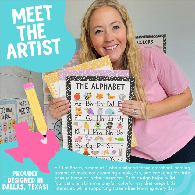 Alt view image 2 of 7 - 16 Laminated Toddler Learning Posters 1-3 for Preschool Classroom Decor Pastel Learning Posters for Toddlers 1-3, Homeschool Room Decor for Toddler Wall Activity, Kindergarten Classroom Must Haves