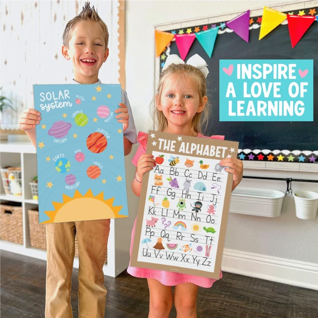Alt view image 5 of 7 - 16 Laminated Toddler Learning Posters 1-3 for Preschool Classroom Decor Kraft Learning Posters for Toddlers 1-3, Homeschool Room Decor for Toddler Wall Activity, Kindergarten Classroom Must Haves