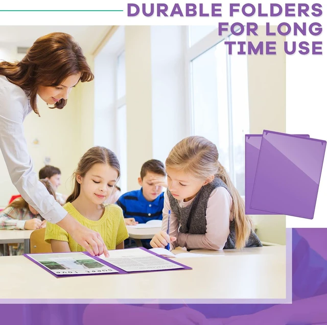 Alt view image 4 of 7 - 48 Pcs Take Home Homework Folders 2 Pocket for Student,Purple Clear Front Pocket, School to Home Communication, Parent Teacher Connector, Student Classroom Assignment Organizer