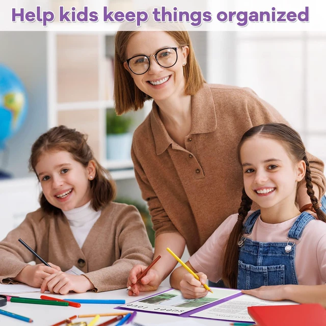 Alt view image 6 of 7 - 48 Pcs Take Home Homework Folders 2 Pocket for Student,Purple Clear Front Pocket, School to Home Communication, Parent Teacher Connector, Student Classroom Assignment Organizer