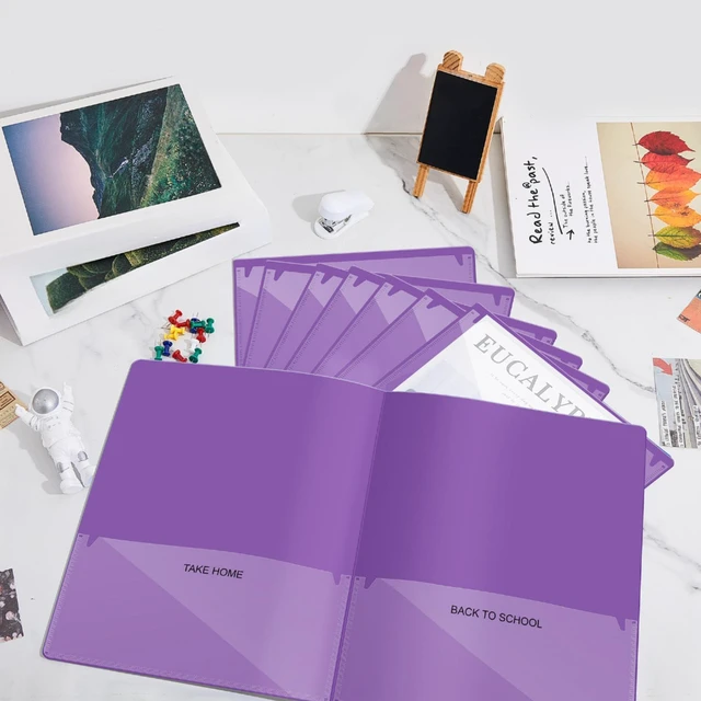 Alt view image 7 of 7 - 48 Pcs Take Home Homework Folders 2 Pocket for Student,Purple Clear Front Pocket, School to Home Communication, Parent Teacher Connector, Student Classroom Assignment Organizer