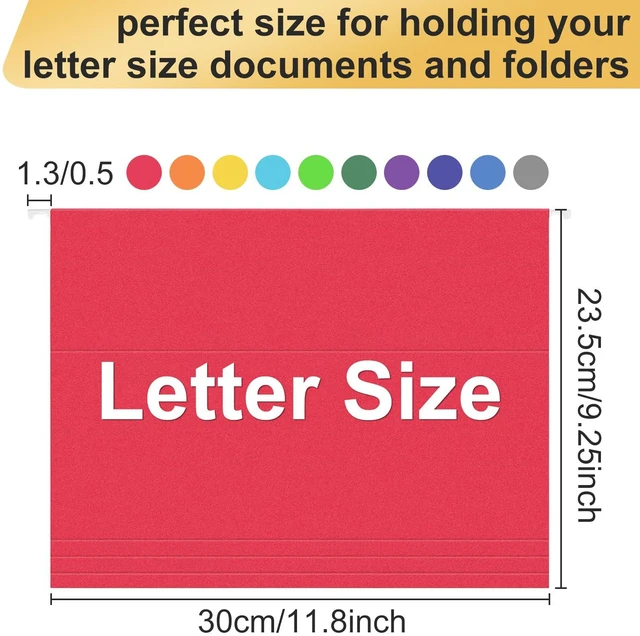 Alt view image 2 of 7 - Hanging File Folders, 30 Pack Letter Size Hanging File folders with Tabs, Stay Organized for Your Home and Office Bulk File, Documents and Paper, 10 Colors