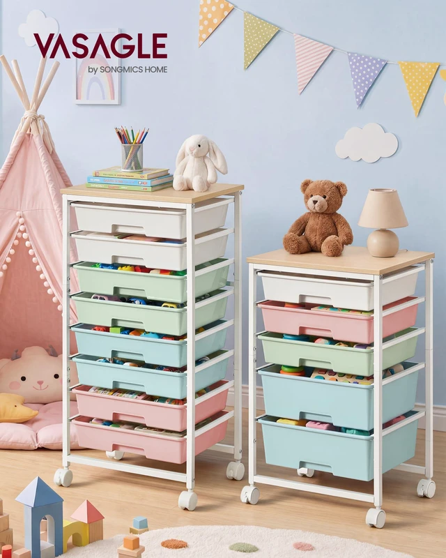 Alt view image 2 of 7 - Rolling Cart with Drawers,5 Drawers Storage Cart, Multicolor Utility Cart, Craft Organizers and Storage, 15.6 x 11.2 x 24.8 inch, for Classroom, Office, Dorm, Metal, ULRC005X101
