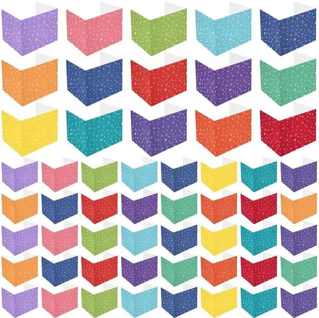 Main image of 60 Pcs Privacy Folders for Students Desk,Simple Style,Classic Color Trifold Desk Dividers for Classroom, Colored Privacy Partition Folders for Student Teacher Desks, 15.8 x 13.4 x 11.81 Inches