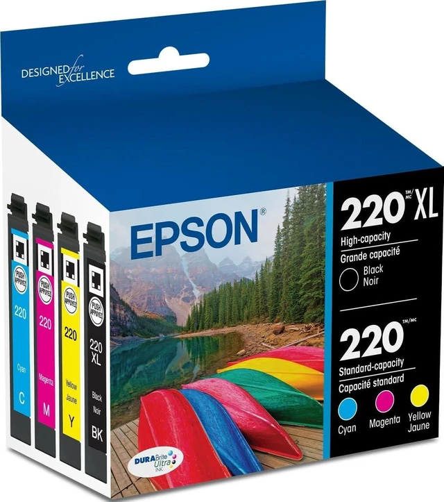 Main image of 220 Genuine Ink Cartridge XL Black and Standard Color Combo Pack Works with WorkForce WF-2630 WF-2650 WF-2660 WF-2750 WF-2760 Expression XP-320 XP-420 XP-424