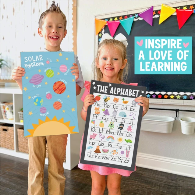 Alt view image 5 of 7 - 16 Laminated Toddler Learning Posters 1-3 for Preschool Classroom Decor Chalkboard Learning Posters for Toddlers 1-3,Homeschool Room Decor for Toddler Wall Activity,Kindergarten Classroom Must Have