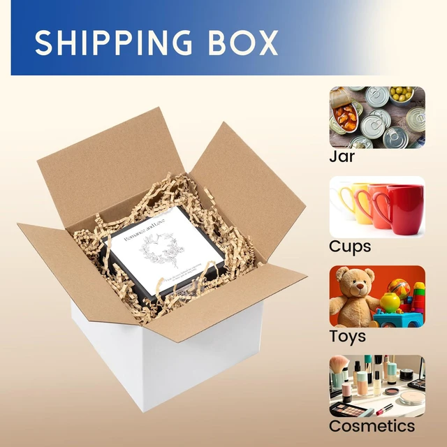 Alt view image 3 of 6 - 6x6x6" Shipping Boxes 50 Pack Small Corrugated Cardboard Box White 3 Layers, Bulk quantity, Packaging for Small Business, Mailer Mailing Packing Supplies, Smooth