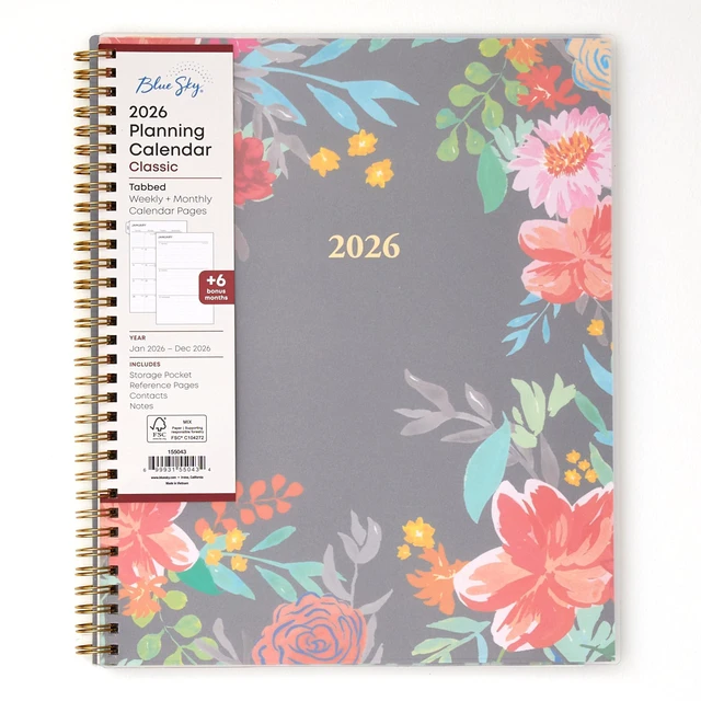 Main image of 2026 Weekly & Monthly Planner Calendar, 8.5"x11", Sophie January 2026 - December 2026, Flexible Cover, Durable Twin Wire Binding, Laminated Tabs, Storage Pocket