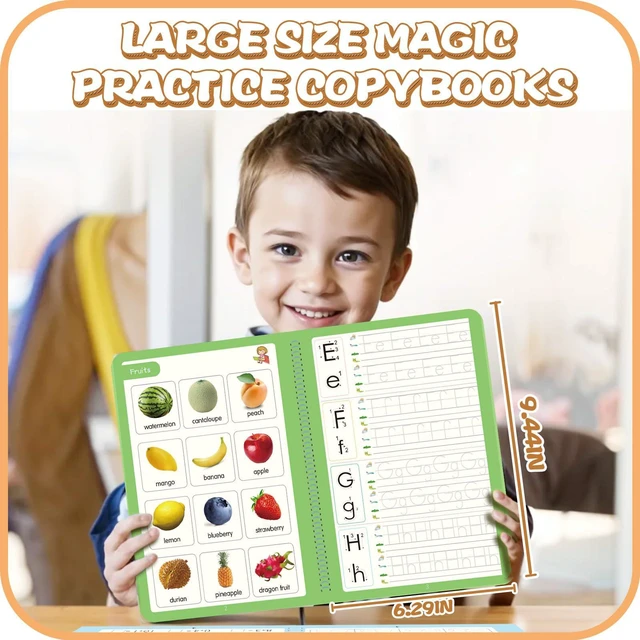 Alt view image 2 of 7 - Magic Practice Copybook, Reusable Writing Practice Book, for Preschool Kids Age 3-8 Calligraphy 9.44in×6.29in(5 Books with Pens)
